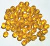 25 8mm Round Transparent Dark Yellow Glass Beads
